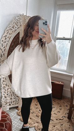 This sweater radiates all the cozy vibes! Our All Cozy Oversized Sweater will keep you stylish and snug all season long. This sweater features a round neckline, an oversized fit, and an ever-so-snug material. This sweater is a must in any wardrobe! * DOORBUSTERS ARE FINAL SALE * Round neckline Long dolman sleeves Premium material Available in four colors: Mocha, Sand, Grey, Black Fit: Relaxed & Oversized; Generous stretch 68%Acrylic, 28%Polyester, 4%Spandex Model Specs: Syd is wearing a size L/X Winter Fashion Outfits Plus Size, Plus Size Oversized Sweater, Oversized Sweater And Leggings, Oversized Sweater And Boots, Autumn Outfits Curvy, Style Wide Leg Jeans, Fashion Outfits Plus Size, Fresh Clothes, Bride Top