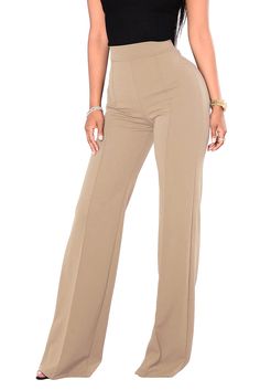 PRICES MAY VARY. Material: Crepe Knit,96% Polyester 12% Spandex. Comfy Stretchy. Super soft and easy into. Featuring plenty of room for movement. Light colored pants are a little see-through. Summer light thin style. DESIGN: High waisted dress pants, relaxed boot-cut, boho flare pants, elastic waist, high-rise, wide leg pants for women, solid stretchy and soft pantsback hidden zipper, pintuck on back. Occasions: Its slim fit but soft stretch style does not pick the figure,and suitable for people Diy Crafts For Teen Girls, Flared Palazzo, High Waisted Dress Pants, Casual Outfits For Work, 70s Inspired Fashion, Business Casual Outfits For Work, Outfit Formulas, Teacher Outfit, Outfits For Work