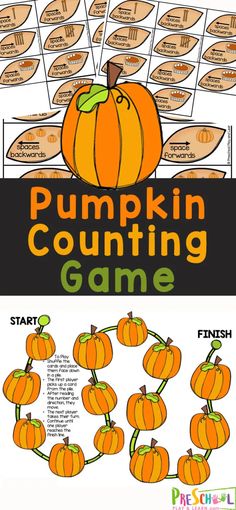 pumpkin counting game for kids to practice counting