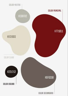 the color scheme for different shades of red, white and grey with numbers on each side