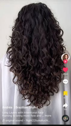 U Haircut Curly Hair, Layer Curly Hair Long, V Haircut Wavy Hair, 2b Haircut Layers, Long Layers On Long Curly Hair, V Haircut For Curly Hair, Layered Hair On Curly Hair, Curly Haircut Long Layers Face Framing, U Shape Haircut Curly Hair