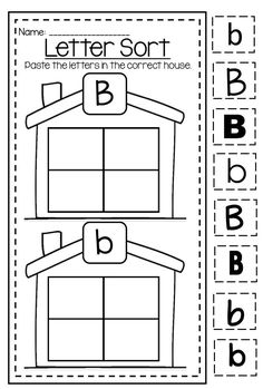 the letter sort worksheet for preschool to practice their handwriting and spelling with letters