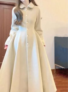 MiiiiX French Retro Elegant Woolen Princess Coat Slim A-line Skirt Jacket Single Breasted Trench Sort Clothes, Character Outfits Ideas, Outfits For Ocs, Modest Girly Outfits, Woolen Coat Woman, Princess Coat, Carpet Outfits, Queen Style, Red Carpet Outfits