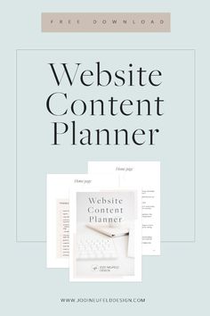 the website content planner is shown in black and white, with an image of a keyboard on