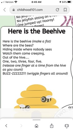 a cell phone with the text here is the behive on it and an image of