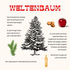 a poster with an image of a christmas tree and nuts