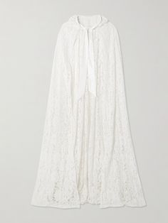 Add drama to your special day with Halfpenny London's gorgeous 'Dean' cape. Cut from lace at the label's London-based atelier, it has a draped hood and ties with tonal twill ribbons. Wear it to elevate a simple dress that you can wear beyond the wedding. Halfpenny London, White Cape, Lace Cape, London Outfit, Flat Dress Shoes, Dress Flats, Exclusive Dress, Simple Dress, Ladies Of London