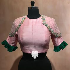 Exude a minimalist vibe in this Pink raw silk minimal blouse from Dollops of Handcraft, a made-to-order creation crafted by Mahitha… | Instagram Pattern Blouses For Sarees, Pattern Blouse Designs, Minimal Blouse, Modern Blouse Designs, Zardozi Work, Minimalist Vibe, Best Blouse Designs, New Saree Blouse Designs, Traditional Blouse Designs