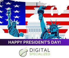 Happy President's Day! 🎩 Today, we honor the leaders who've shaped our nation's history. Let's celebrate the ideals of leadership, integrity, and progress that define the spirit of America. 🗽 #DigitalSpecialized #PresidentsDay #USA Happy Presidents Day, Presidents Day, Let's Celebrate