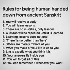 rules for being human handed down from ancient sanskritt