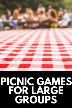 picnic games for large groups with text reading picnic games for large groups