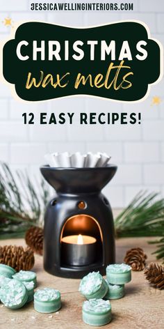 Christmas Wax Melts: 12 Easy Recipes! green scented wax melts in from of a wax warmer Diy Candle Wax Melts, Herbal Wax Melts, Wax Melts Diy, Melts Recipes, Cranberry Candles