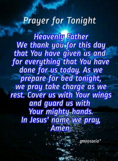 the words prayer for tonight are lit up in blue and black with clouds above it