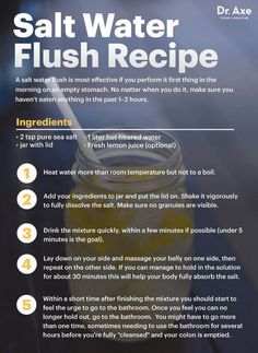 A salt water flush is the safest, easiest way to cleanse the colon and detox the body. For related posts, visit: www.oneagora.com #healthyliving Salt Water Flush Recipe, Colon Cleanse Recipe, Kidney Cleanse, Detox Program, Liver Detox