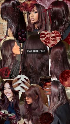 Colors That Look Good With Black Hair, Black Cherry Hair Color On Brown Skin, Hair Color Idea For Dark Brown Hair, Red Tint In Brown Hair, No Bleach Dark Hair Color, Red Hair Dye On Dark Brown Hair, Hair Colour Cherry Red, Dark Cherry Brown Hair Curly, Dark Red Hair Brunettes