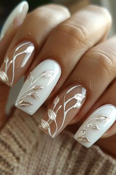 Bridal Nails Designs, Bridal Nail Art, Easter Nail Designs, Floral Nail Designs, Geometric Nail, Wedding Nails Design, Mom Wedding