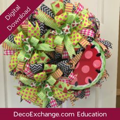 Three Bows & A Sign Deco Mesh Wreath Tutorial - DecoExchange Deco Mesh Wreath Tutorial, Wreaths Videos, Craft Outlet, Burlap Wreath Tutorial, Deco Mesh Wreaths Tutorials, Flip Flop Wreaths, Candy Wreath, Mesh Wreath Tutorial, Butterflies Wreath