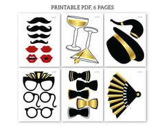 the printable party photo booth props are ready to be used for an event or special occasion