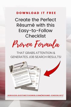 a flyer with the words'create the perfect resume with this easy - to - follow program