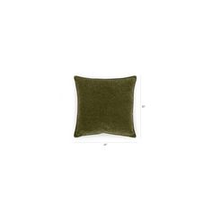 an olive green pillow on a white background