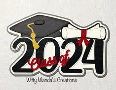 a graduation sticker that says class of 202 with a mortar cap and tassel