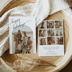 a couple of pictures sitting on top of a wooden bowl