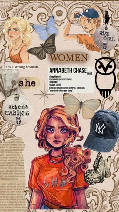 a collage of women's hats and other things in the shape of an image