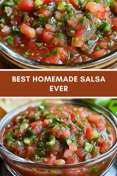 the best homemade salsa ever in a glass bowl