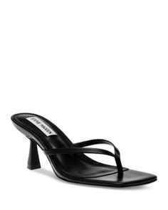 Steve Madden Women's Allies Slip On Thong High Heel Sandals Thong Sandals Heels, F1 Clothes, Modern Heels, Steve Madden Sandals Heels, Collage Cutouts, Elegant Shoes Heels, Small Heels, Steve Madden High Heels