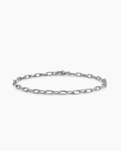 DY Madison Chain Bracelet in Sterling Silver, 3mm White Gold Jubilee Chain Bracelet With Oval Links, White Gold Cable Chain Link Bracelet, White Gold Link Bracelet With Cable Chain, White Gold Link Bracelets With Cable Chain, White Gold Link Bracelets With Cable Chain Detail, David Yurman Bracelet, Amulet Charm, Stackable Bangles, Silver Bracelets For Women