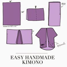 the instructions for how to make an easy handmade kimono