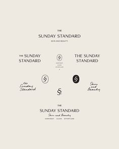 the sunday standard logo is shown in black and white, with different symbols on it