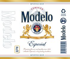 the label for modelo imperial beer