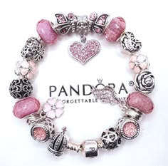 #ad Find ideas and inspiration for PANDORA SILVER CHARM BRACELET WITH PINK LOVE EUROPEAN CHARMS & BOX!, Fashion Jewelry Watches Pandora Bracelet Charms Ideas, Girly Bracelets, Pandora Bracelet Designs, Crystal Bead Jewelry, Bracelet Pandora, Tattoo Bracelet, Jewelry Accessories Ideas, Bracelet Charms, Pandora Bracelet Charms