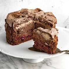 a piece of cake on a plate with a fork