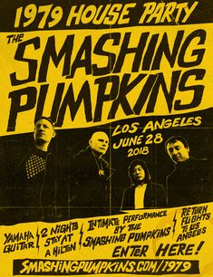 an old poster advertising the smashing pumpkins