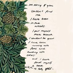 an old handwritten poem with leaves and berries