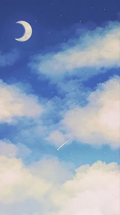 the sky is filled with clouds and stars