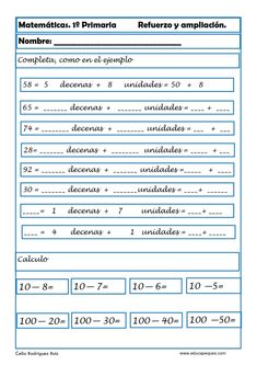 a worksheet with the words and numbers in spanish