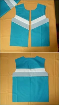 two pictures show how to make an apron out of paper