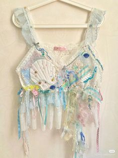 #fashion #coquette #cute Repurposed Fashion, Fashion Upcycle, Fashion Coquette, Pretty Halloween, Mermaid Outfit, Mermaid Costume, Clothing Details, Festival Looks, Harajuku Fashion