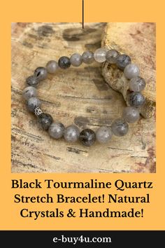 Black Tourmaline Crystal Quartz stretch bracelet! This beaded bracelet is handmade using only genuine crystals and gemstones.