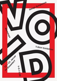 a poster with the words t - shirt exhibition in black and red on it's side