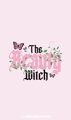 black and pink witchy logo for the beauty witch Witchy Logo, Old School Font, Lash Tech Logo, Nail Tech Logo, Pink Logo Design, Logo Butterfly, Girly Logo, Small Business Logo Design, Makeup Logo Design