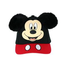 Disney Toddler Mickey Mouse Face Baseball Cap with 3D Plush Ears Made of 100% Cotton One size fits most up to 20-inches 6.5-inch brim Interior sweatband Adjustable hook and loop closure Adorable Mickey Mouse design Disney Toddler Mickey Mouse Face Baseball Cap with 3D Plush Ears by Jerry Leigh. This baseball cap has a Mickey Mouse design your child is sure to love. It features an adjustable hook and loop closure to provide your child with the perfect fit and also has an interior sweatband to kee Fun Mickey Mouse Themed Hat One Size Fits Most, Adjustable Mickey Mouse Fun Hat, Fun Mickey Mouse Hat, Red Mickey Mouse Adjustable Hat, Adjustable Red Mickey Mouse Hat, Adjustable Black Minnie Mouse Hat, Black Adjustable Minnie Mouse Hat, Mickey Mouse Baseball Cap, One Size Fits Most, Casual Black Mickey Mouse Hat