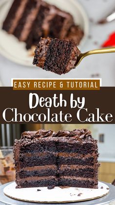 Chocolate Cake And Frosting Recipe, Chocolate Decadent Cake, Most Chocolate Cake Ever, Very Chocolate Cake, Over The Top Chocolate Cake, Chocolate Cake No Coffee, Chocolate Cake For Layering, Best Easy Chocolate Cake, Chocolate Cake With Chocolate Buttercream