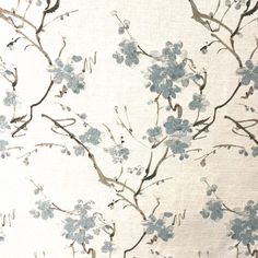 Cherry Grove - Sky - Discount Designer Fabric - fabrichousenashville.com Flower Background Design, Outdoor Upholstery Fabric, Furniture Design Inspiration, Japandi Design, Hand Painted Wallpaper, Temporary Wallpaper, Fabric House, Cheap Fabric, Damask Wallpaper