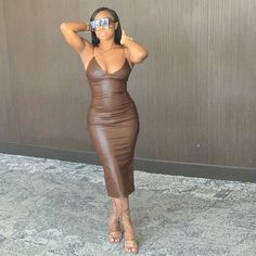 Sixsr Solid Split Cami Dress, Sexy Bodycon Sleeveless Party Dress, Wom Leather Maxi Dress, Leather Midi Dress, Burgundy Fashion, Dress Item, Spaghetti Strap Maxi Dress, Sleeveless Dresses, Dress Sleeve Styles, Backless Maxi Dresses, Sling Dress