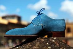 Blue Shoes Men, Alligator Dress Shoes, Handmade Boots, Bespoke Shoes, Classy Shoes, Blue Suede Shoes, Men's Dress Shoes, Mens Designer Shoes