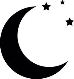 the crescent and stars are black on white